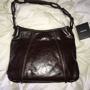 Brown leather bag